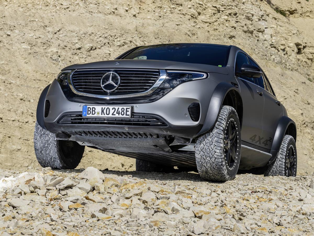 Elektromobilität wird abenteuerlustig. Die Fahrzeugstudie Mercedes-Benz EQC 4x4² 