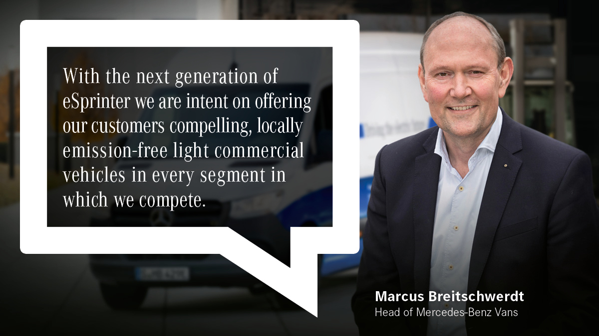 Mercedes-Benz Vans kündigt nächste Generation des eSprinter auf Basis neuentwickelter „Electric Versatility Platform“ an 