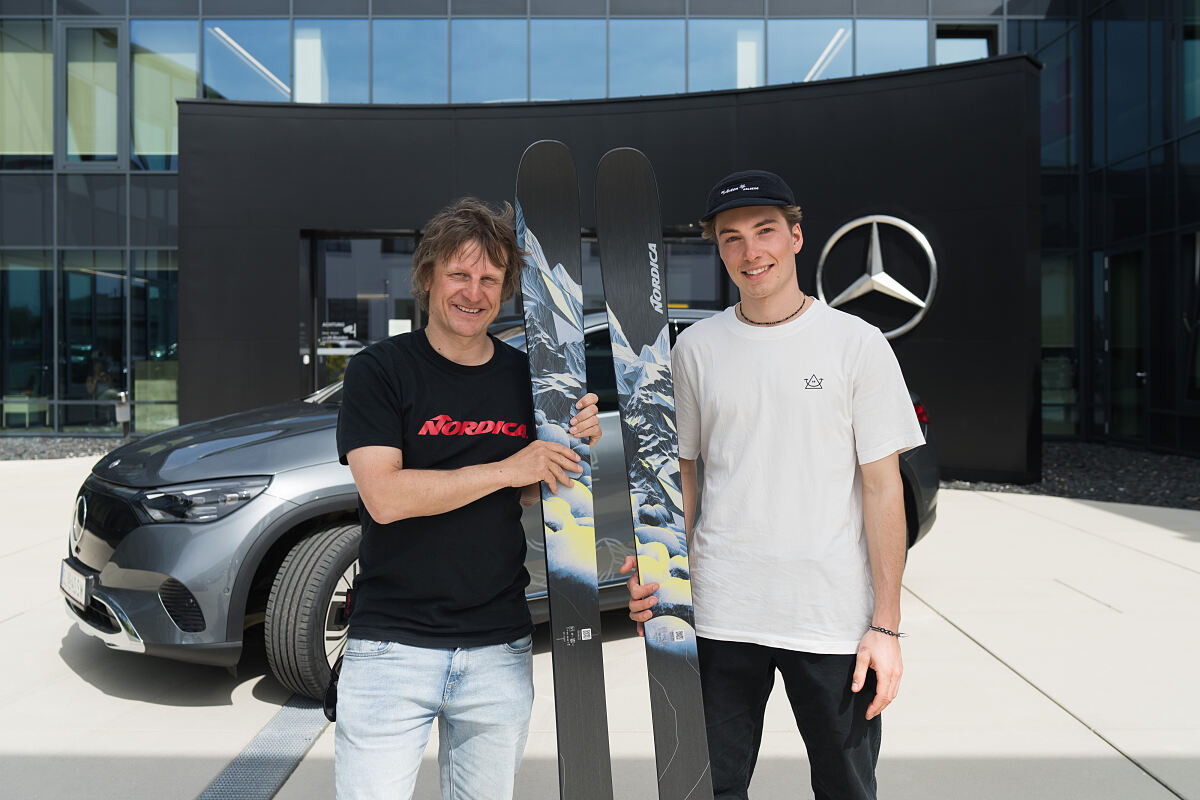 Von der Schneespur zur Elektrospur Mercedes-Benz Österreich unterstützt Freeride-Profi Valentin Rainer als Hauptsponsor und Mobilitätspartner